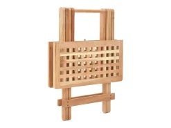 Mesa de apoio dobrável madeira de nogueira maciça 50x50x49 cm