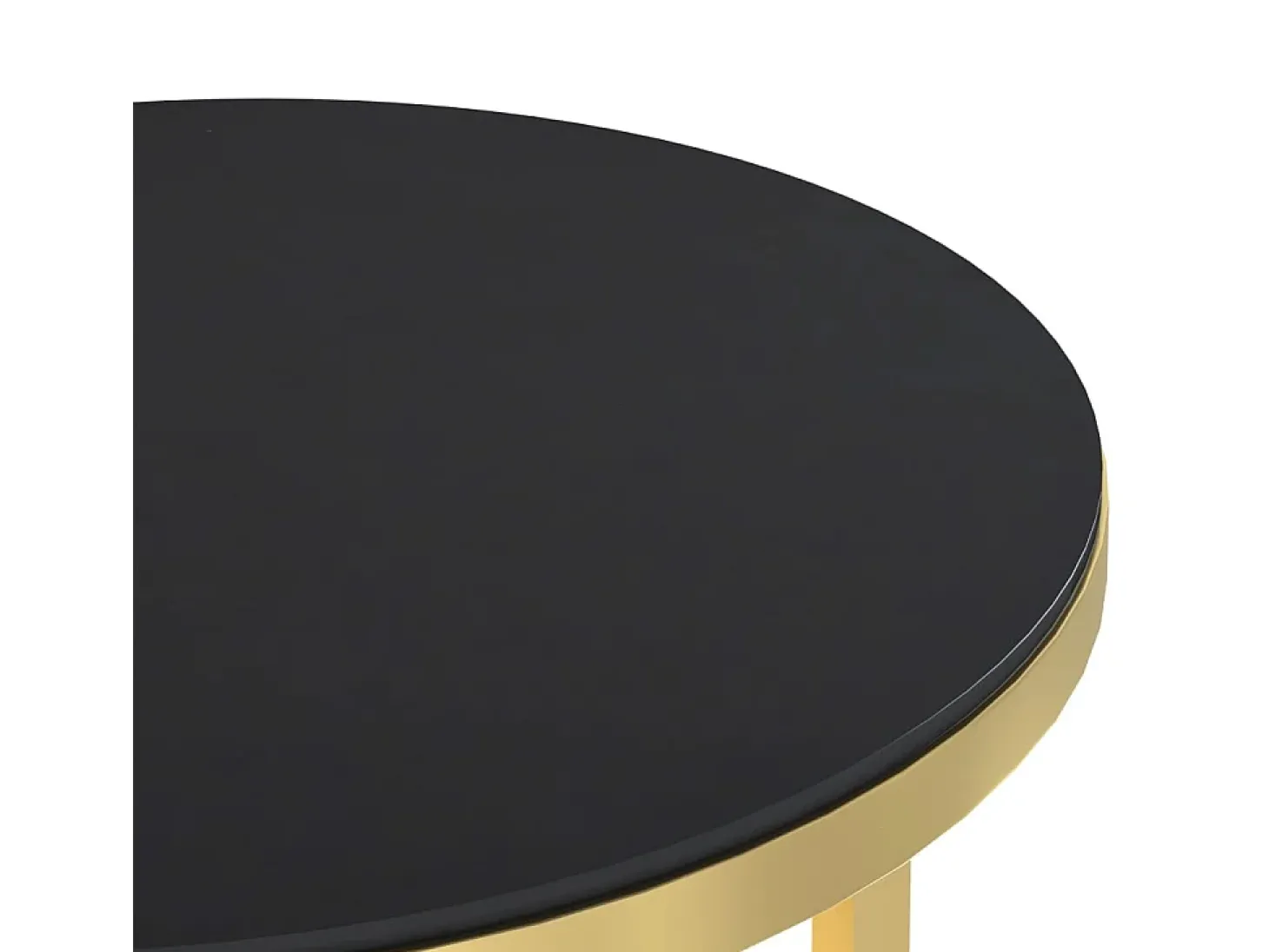 Mesa de apoio dourada e vidro temperado preto 45 cm PT817503