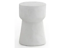 Mesa de apoio em cimento branco poliresina cor de areia