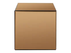 Mesa de apoio em espelho fumê e MDF - Marrom - CUBIX