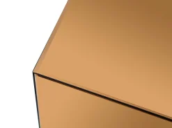 Mesa de apoio em espelho fumê e MDF - Marrom - CUBIX