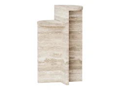 Mesa de apoio em travertino – bege – Swan Tall