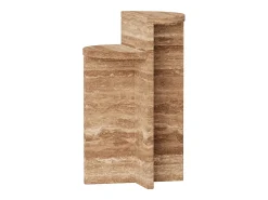 Mesa de apoio em travertino – nogueira – Swan Tall