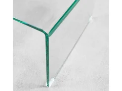 Mesa de apoio Galaxy em vidro curvado 80x45x35 cm