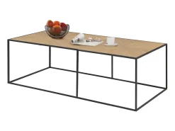 Mesa de apoio quadrada em aglomerado laminado de carvalho