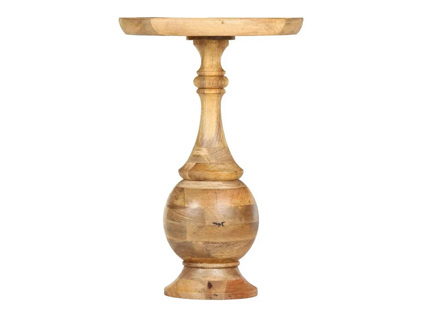 Mesa de apoio redonda 43x43x66 cm madeira de mangueira maciça