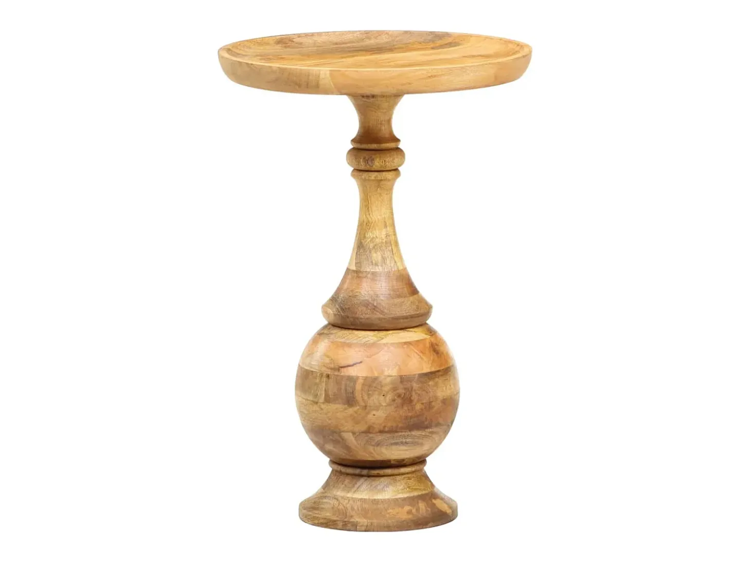 Mesa de apoio redonda 43x43x66 cm madeira de mangueira maciça