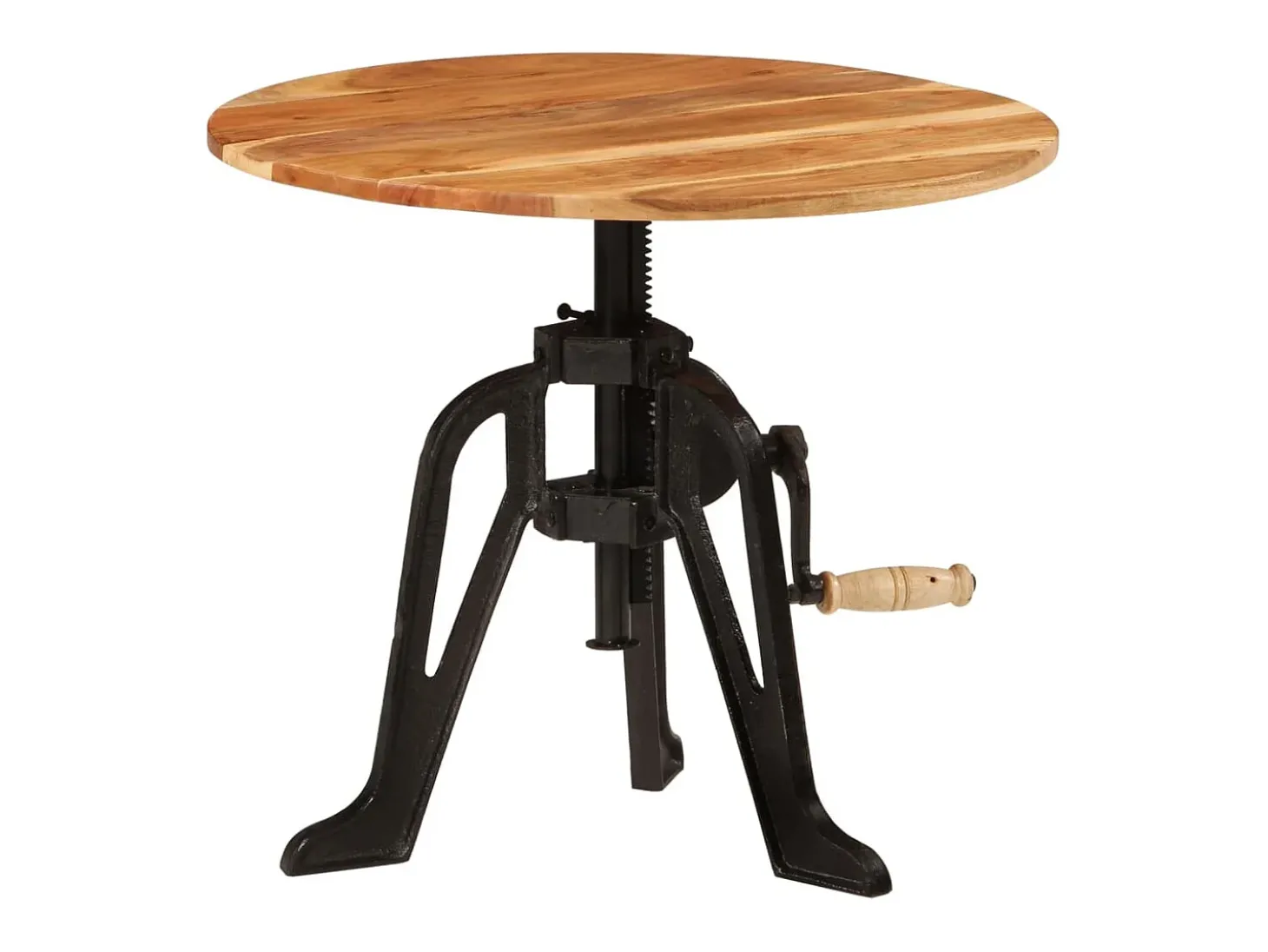 Mesa de apoio 60x(42-62) cm acácia maciça e ferro fundido