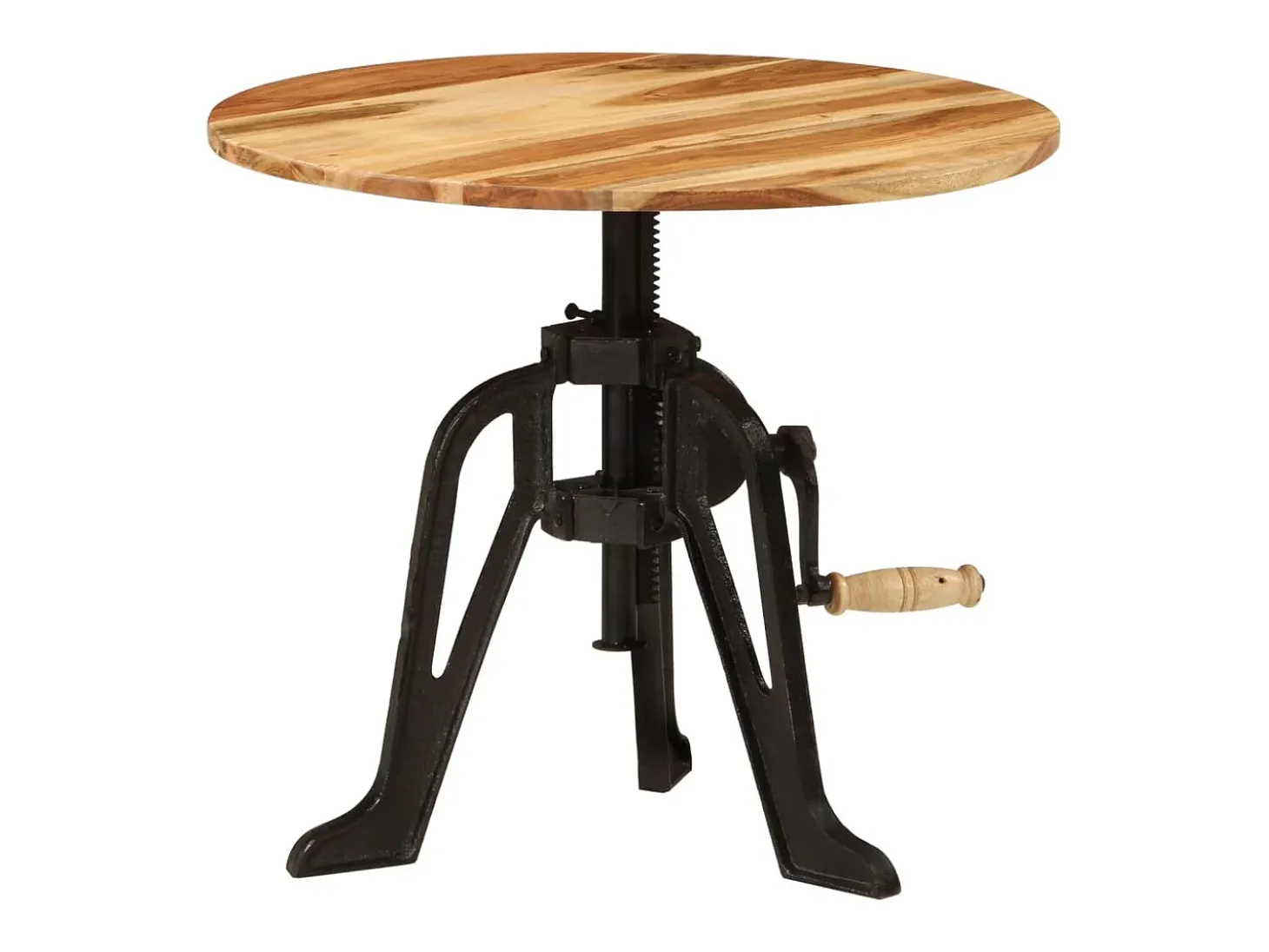 Mesa de apoio 60x(42-62) cm acácia maciça e ferro fundido
