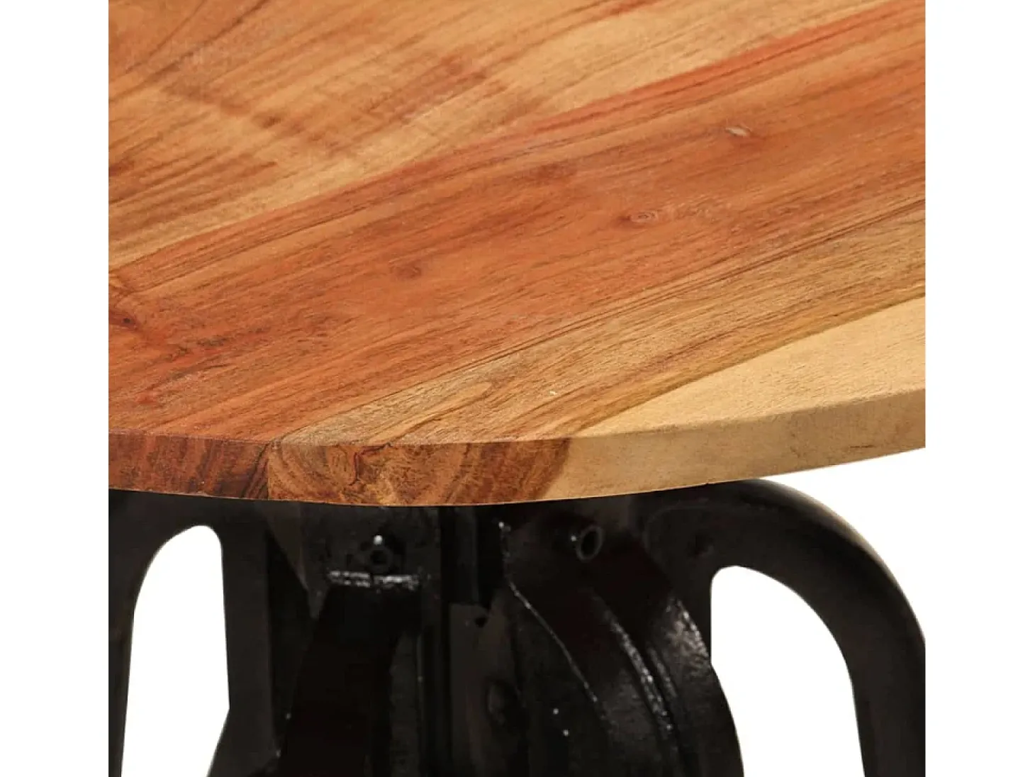 Mesa de apoio 60x(42-62) cm acácia maciça e ferro fundido