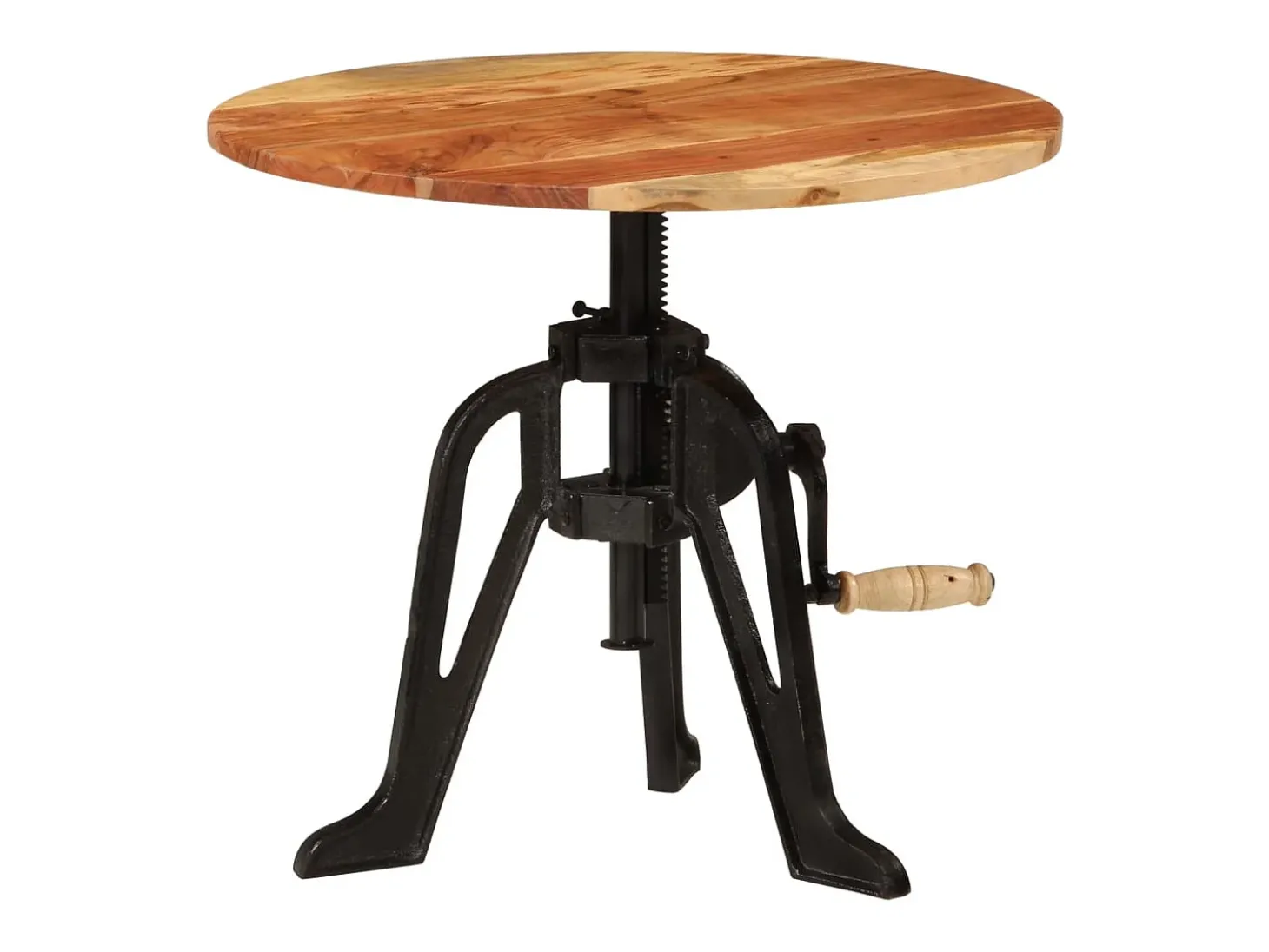 Mesa de apoio 60x(42-62) cm acácia maciça e ferro fundido