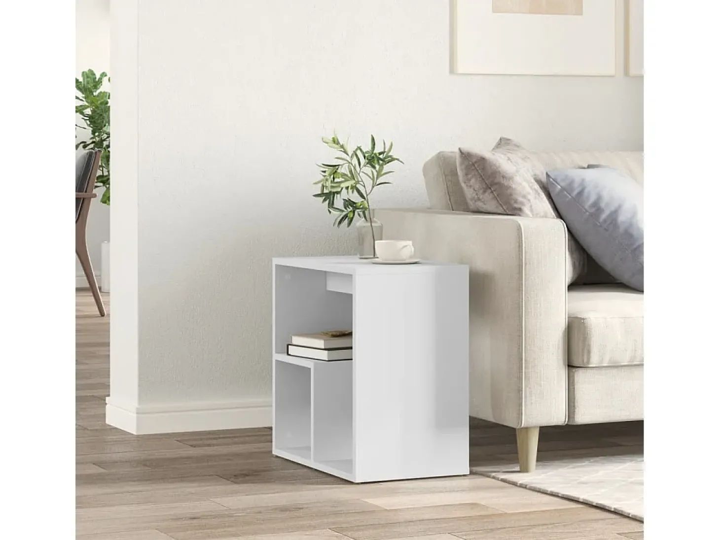 Mesa de apoio 50x30x50 cm contraplacado branco PT238622