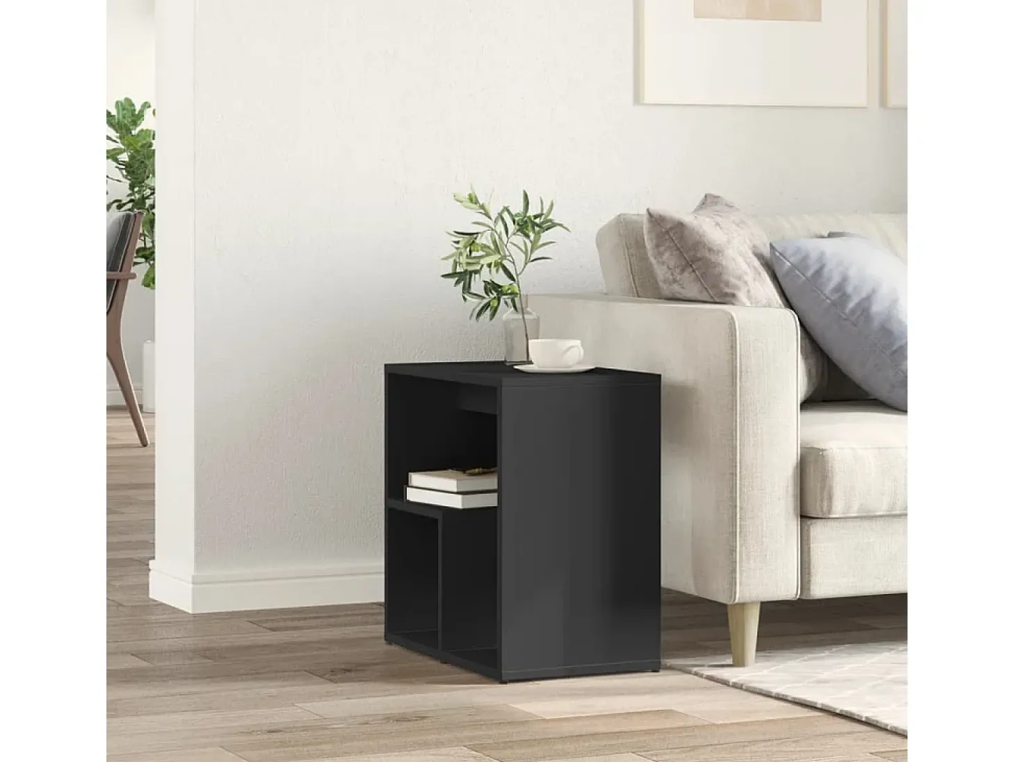 Mesa de apoio 50x30x50 cm contraplacado preto PT420205
