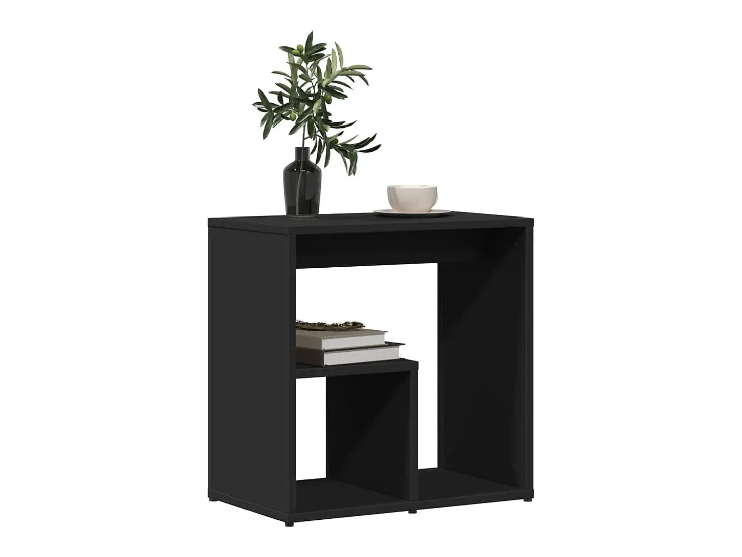 Mesa de apoio 50x30x50 cm contraplacado preto PT420205