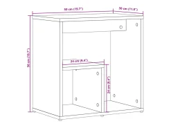 Mesa de apoio 50x30x50 cm contraplacado preto