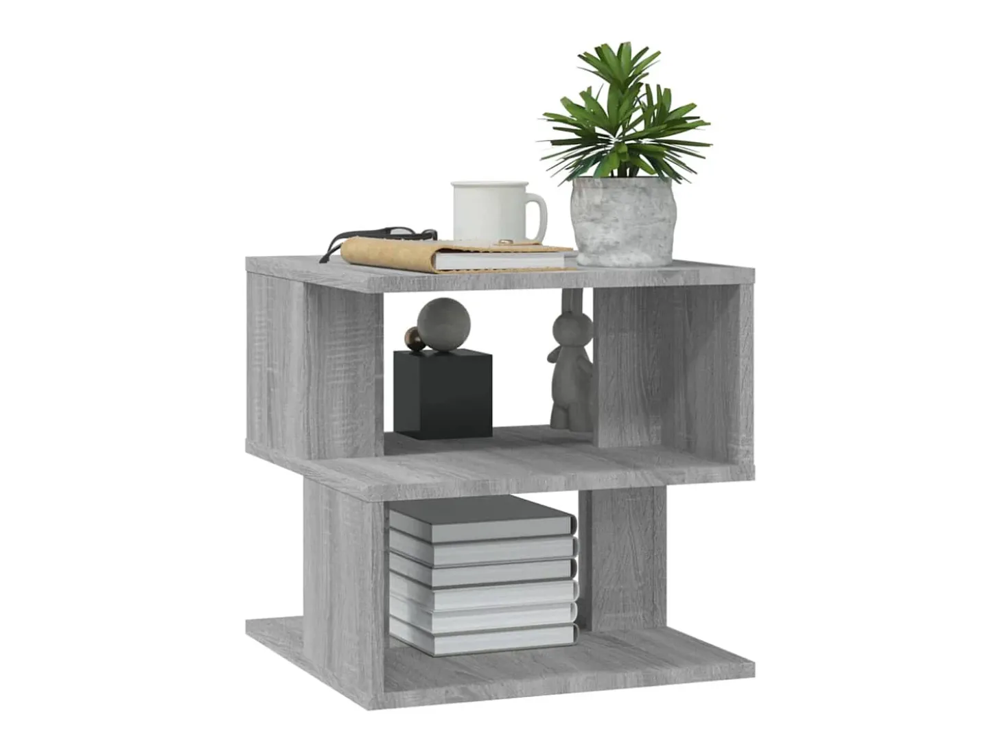Mesa de apoio 40x40x40 cm derivados madeira cinzento sonoma