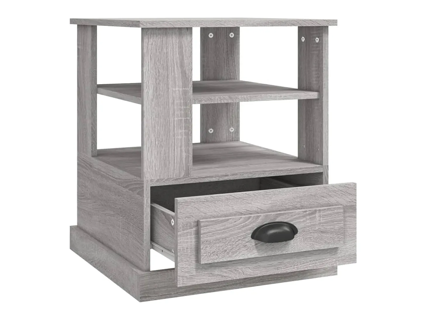 Mesa de apoio 50x50x60 cm derivados de madeira cinzento sonoma
