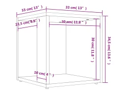 Mesa de apoio 33x33x34,5 cm derivados madeira carvalho sonoma