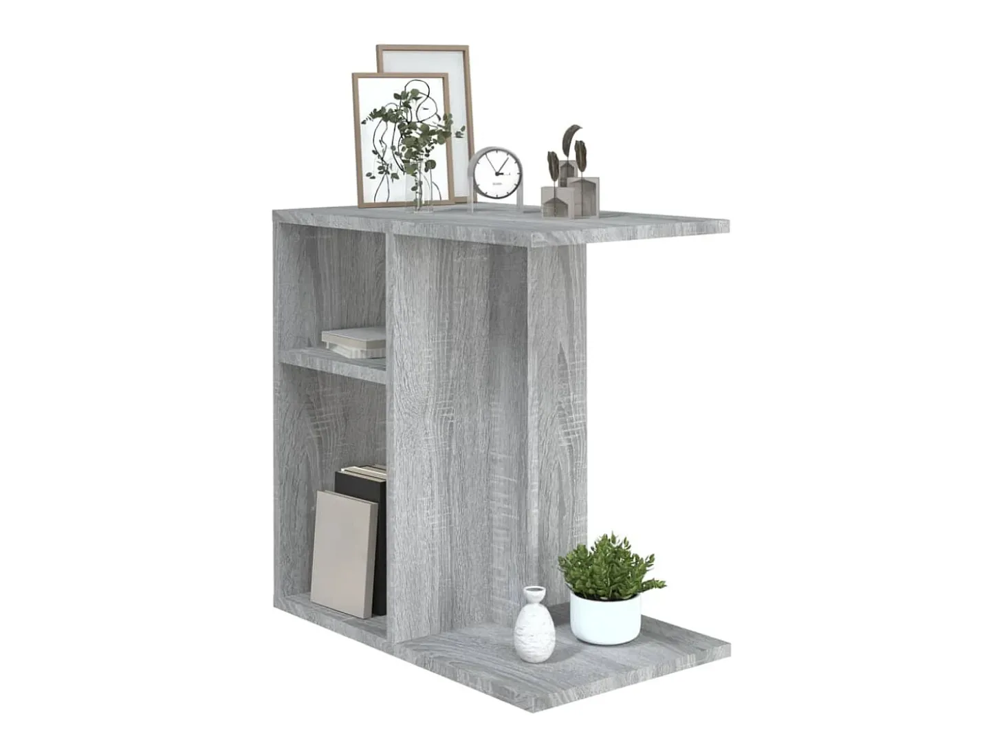 Mesa de apoio 50x30x50 cm derivados de madeira cinzento sonoma