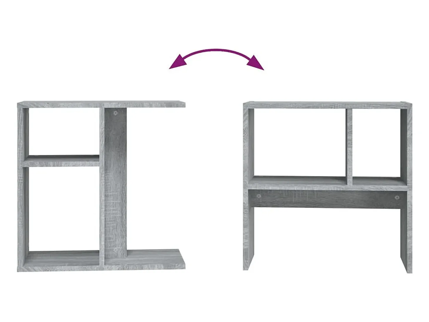 Mesa de apoio 50x30x50 cm derivados de madeira cinzento sonoma