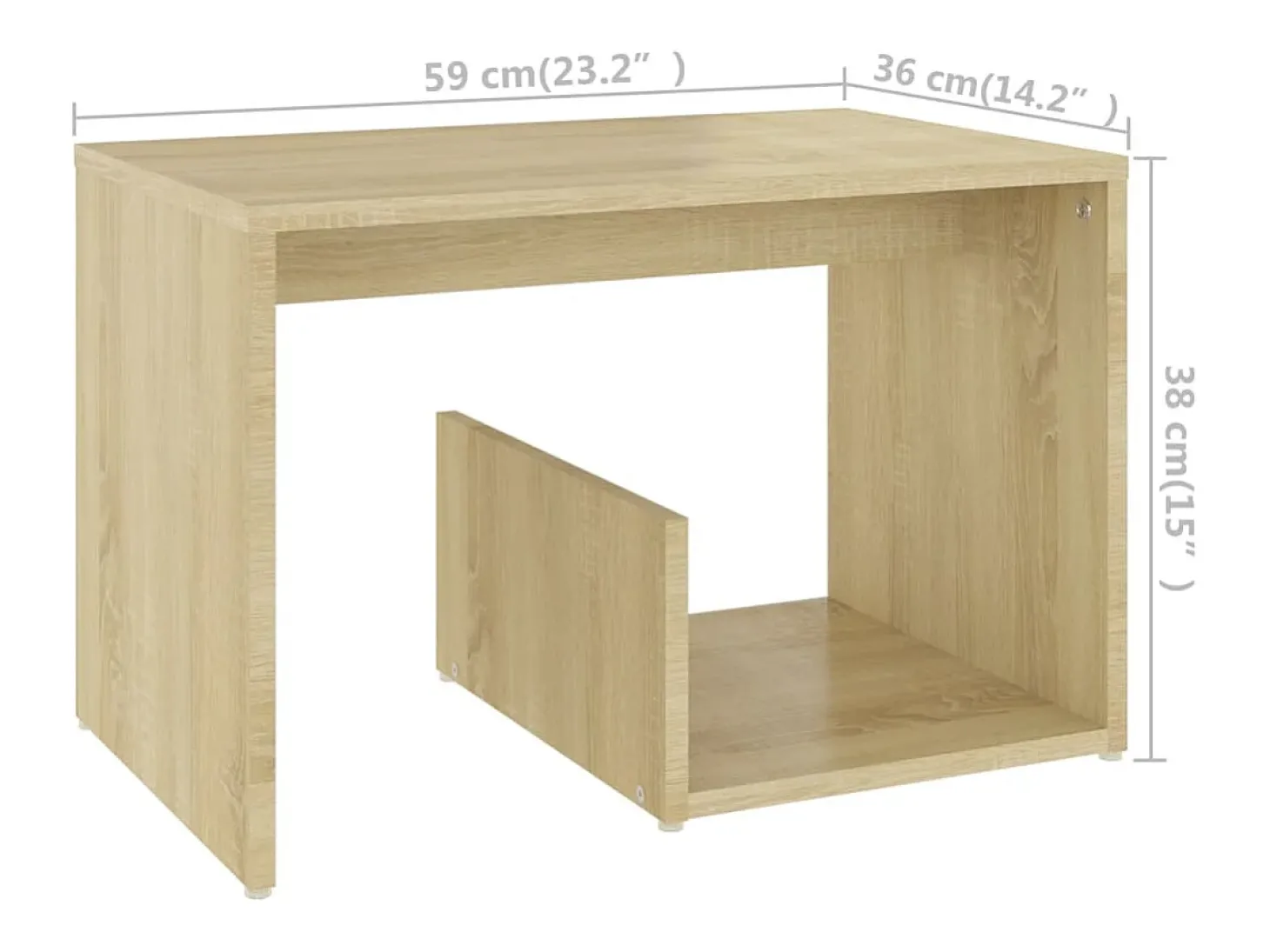 Mesa de apoio 59x36x38 cm derivados de madeira carvalho sonoma