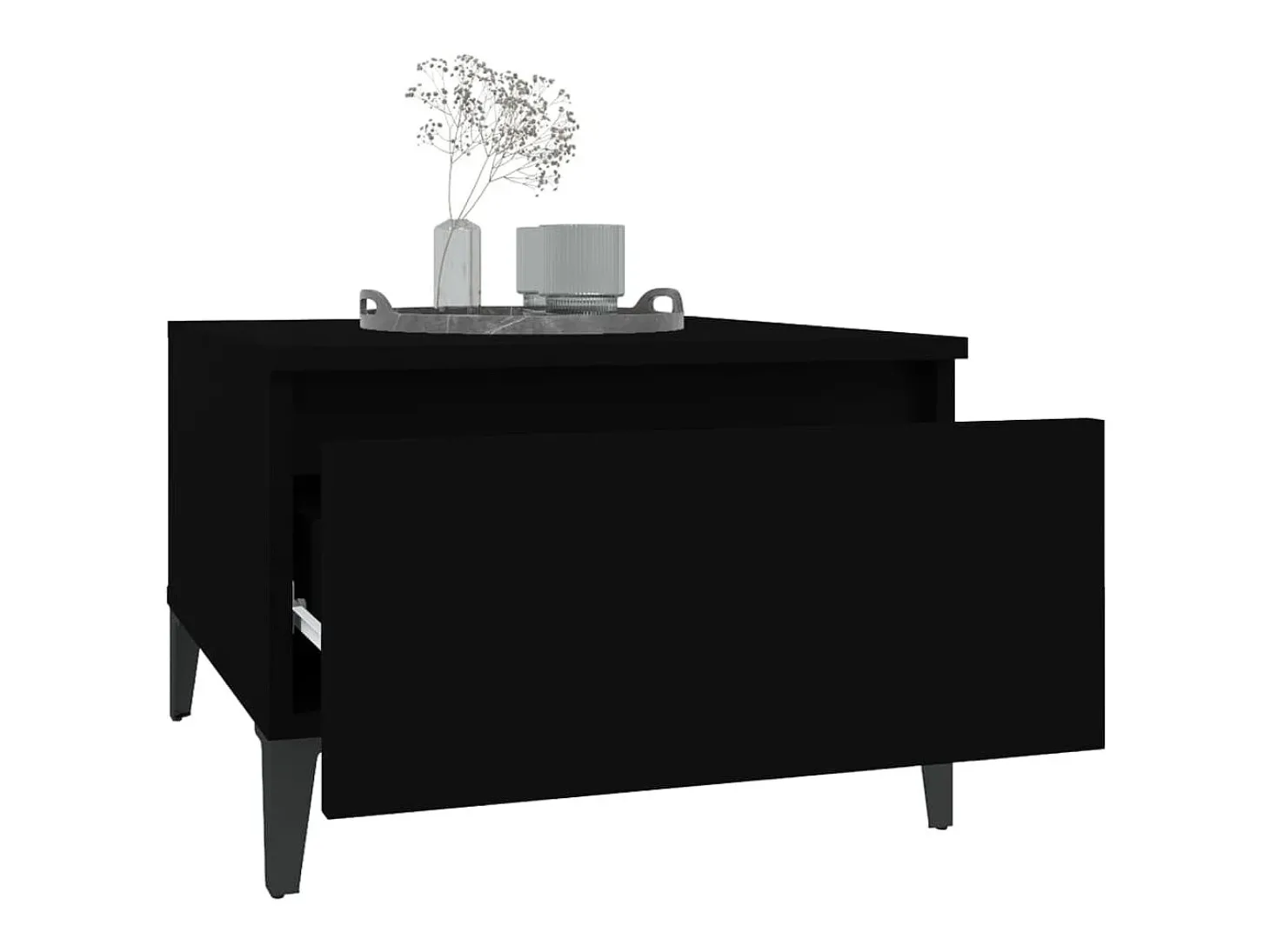 Mesa de apoio 50x46x35 cm derivados de madeira preto
