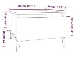 Mesa de apoio 50x46x35 cm derivados de madeira preto