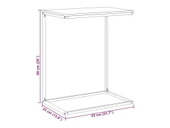 Mesa de apoio 55x35x66 cm derivados de madeira branco