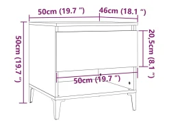 Mesa de apoio 50x46x50 cm derivados madeira carvalho castanho