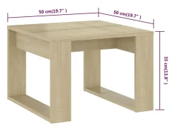 Mesa de apoio 50x50x35 cm derivados de madeira carvalho sonoma