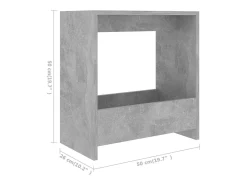 Mesa de apoio 50x26x50 cm derivados de madeira cinzento cimento