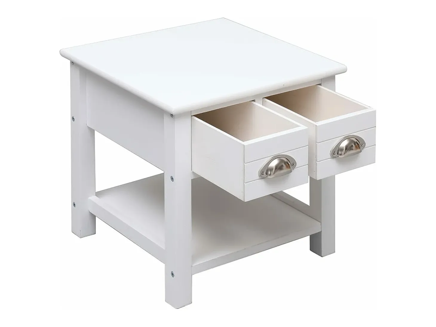 Mesa de apoio 40x40x40 cm madeira de paulownia branco