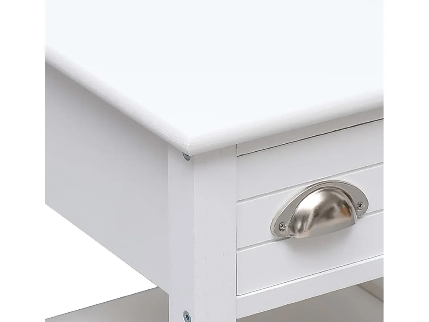 Mesa de apoio 40x40x40 cm madeira de paulownia branco