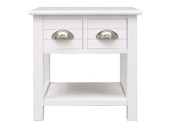 Mesa de apoio 40x40x40 cm madeira de paulownia branco