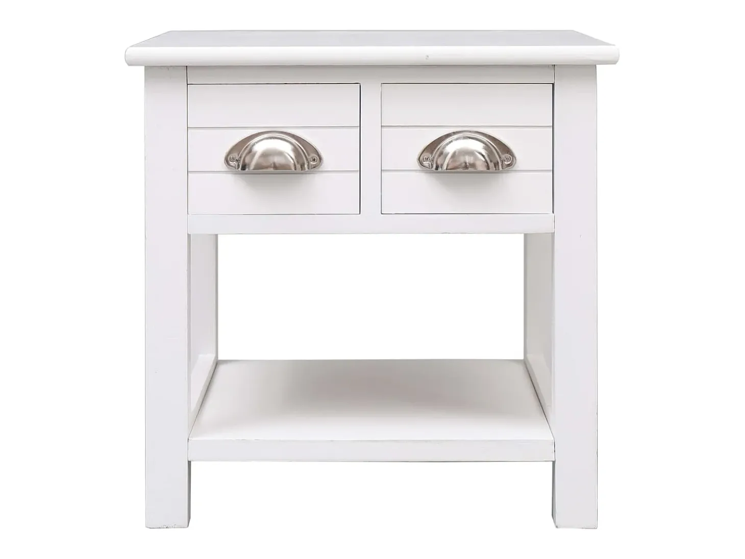 Mesa de apoio 40x40x40 cm madeira de paulownia branco