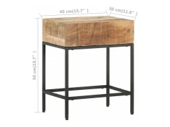 Mesa de apoio 40x30x50 cm madeira de mangueira áspera maciça