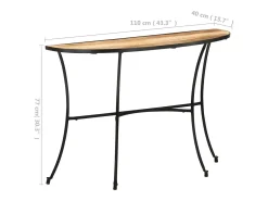 Mesa de apoio 110x40x77 cm madeira de mangueira maciça