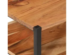 Mesa de apoio 35x35x45 cm madeira de acácia maciça e ferro PT980591