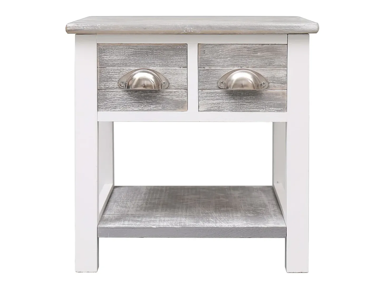Mesa de apoio 40x40x40 cm madeira de paulownia cinzento