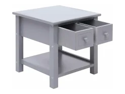 Mesa de apoio 40x40x40 cm madeira de paulownia cinzento
