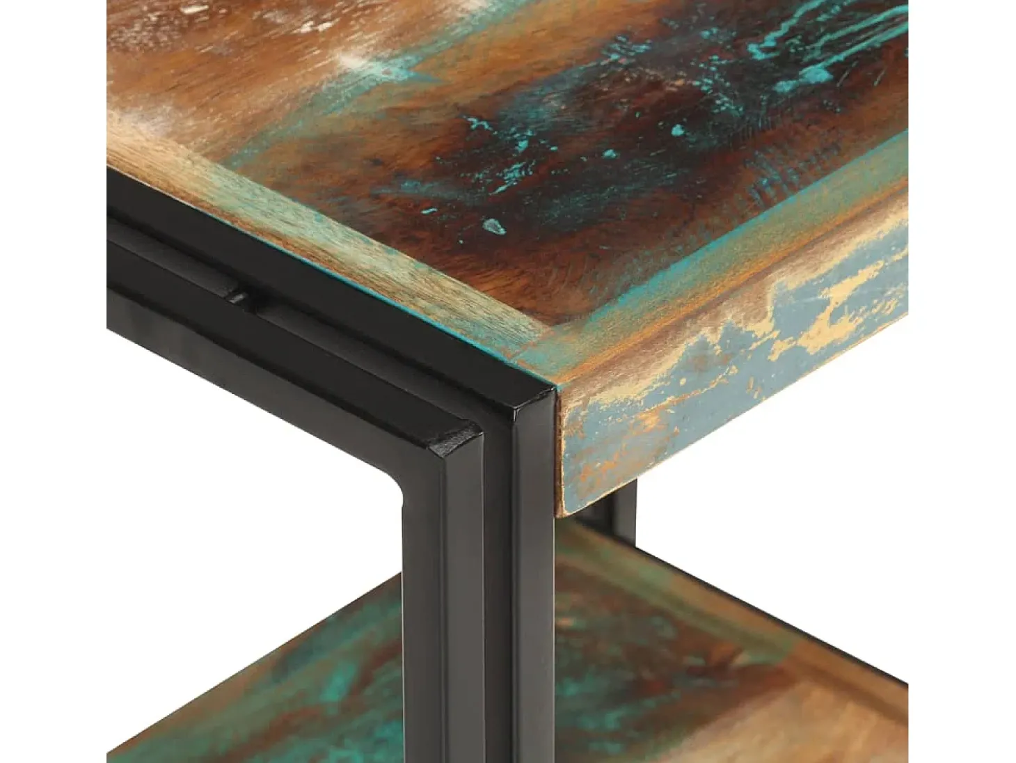 Mesa de apoio 40x30x40 cm madeira recuperada maciça