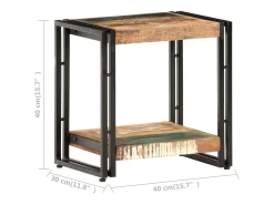 Mesa de apoio 40x30x40 cm madeira recuperada maciça