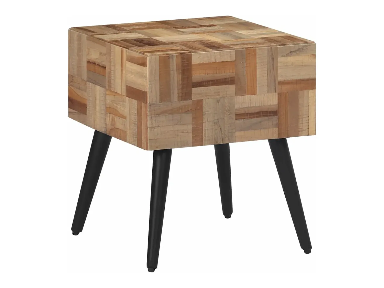 Mesa de apoio 40x40x45 cm madeira de teca recuperada maciça