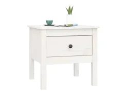 Mesa de apoio 50x50x49 cm pinho maciço Branco