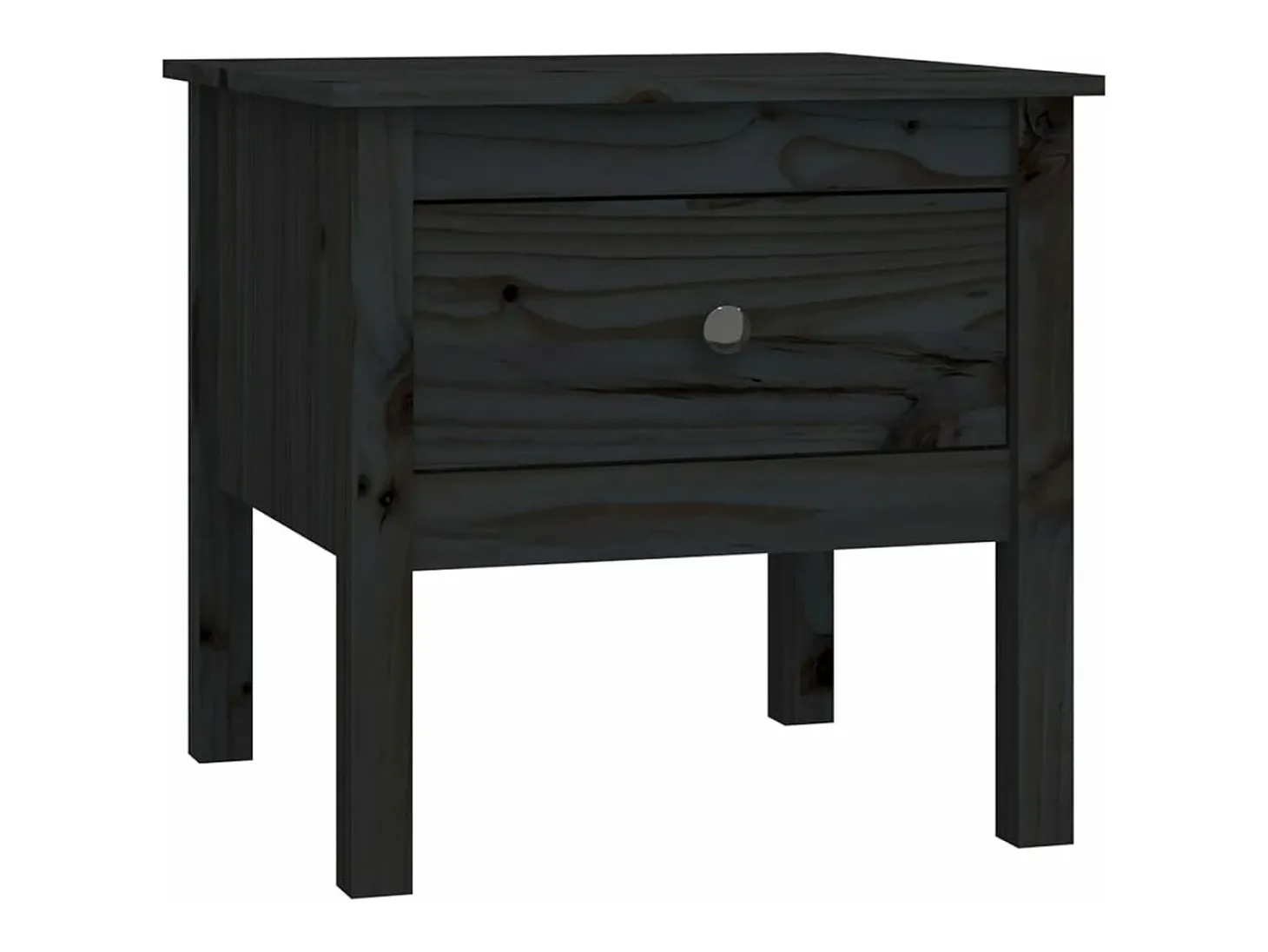 Mesa de apoio 50x50x49 cm pinho maciço preto