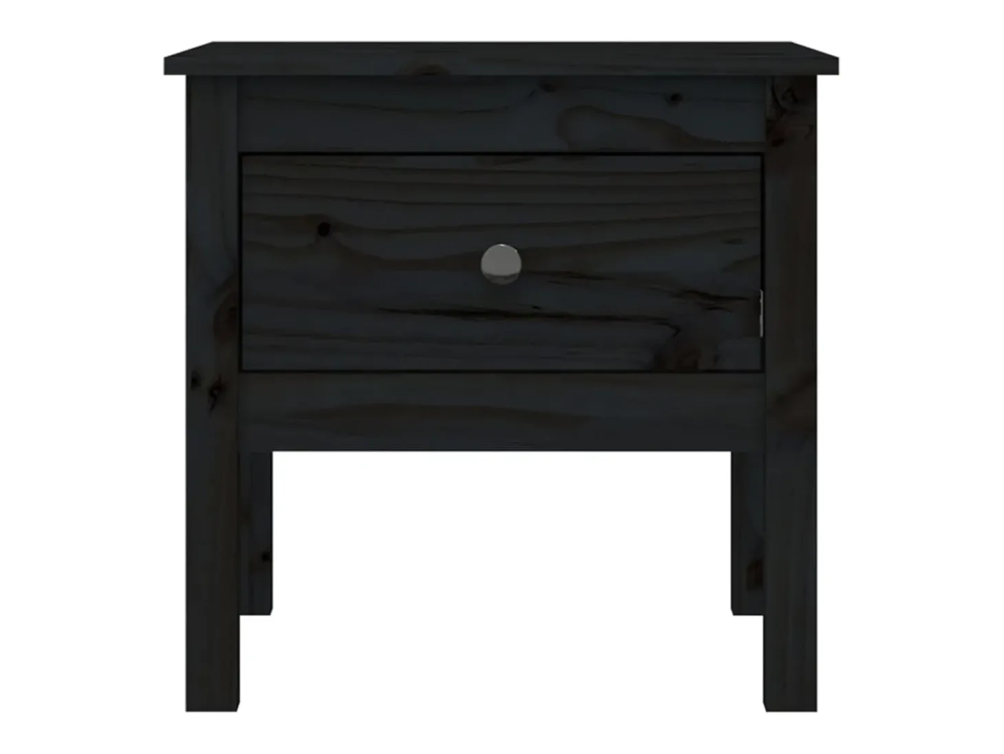 Mesa de apoio 50x50x49 cm pinho maciço preto