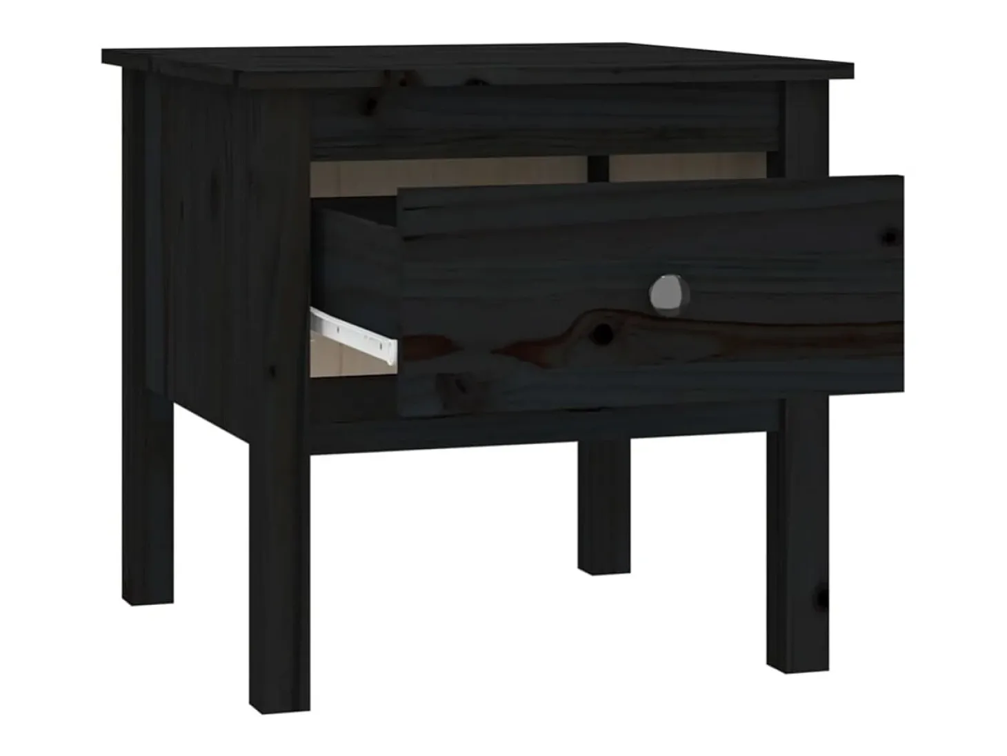 Mesa de apoio 50x50x49 cm pinho maciço preto