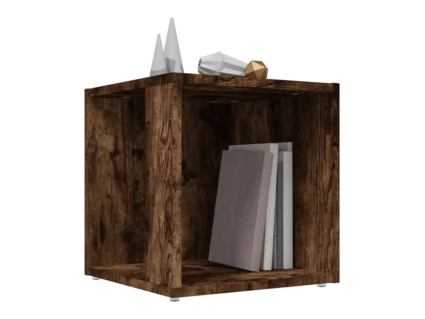 Mesa de apoio 33x33x34,5cm derivados de madeira carvalho fumado PT289982