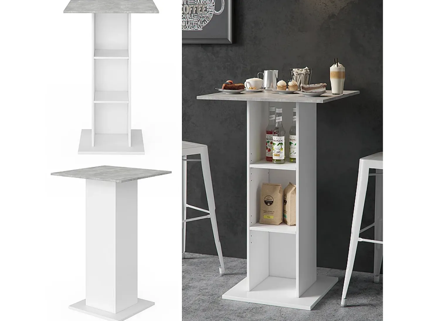 Mesa de bar betão 70x70x109 rodeo