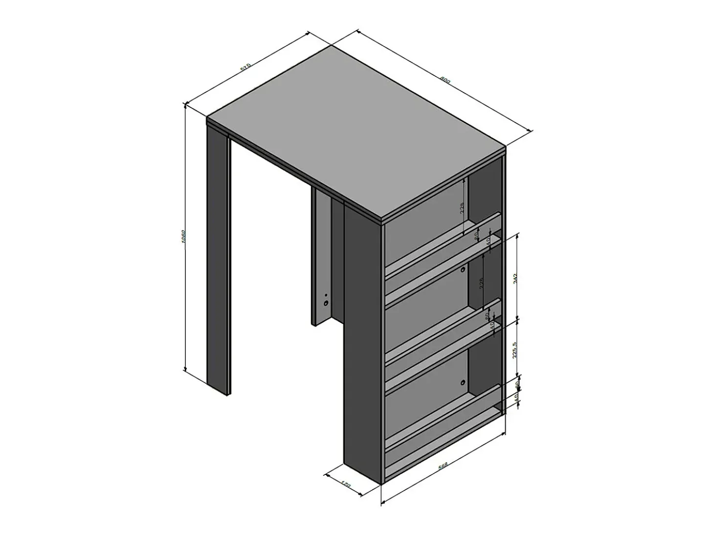 Mesa de bar branco 57x80x106